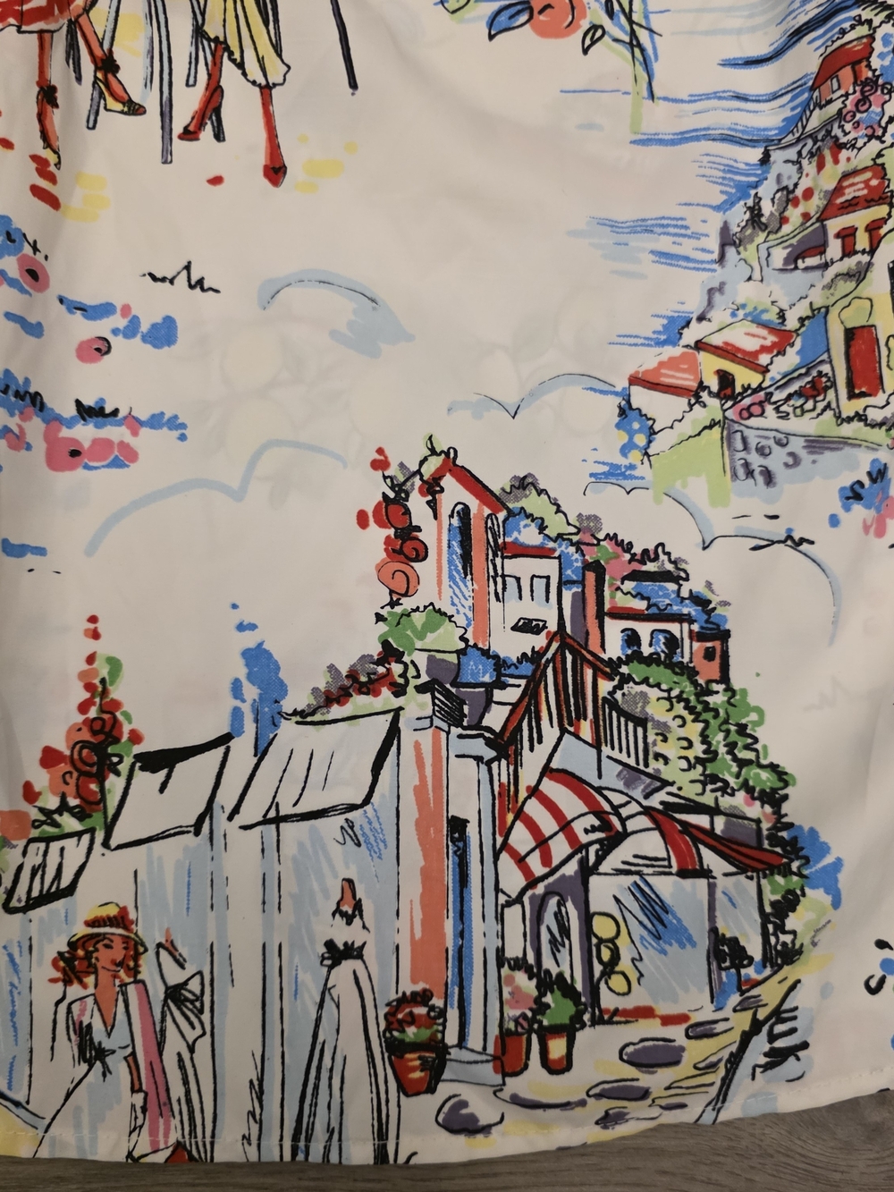 Her Destiny Mediterranean Scenic Print Midi Skirt Size Large - Picture 4 of 9